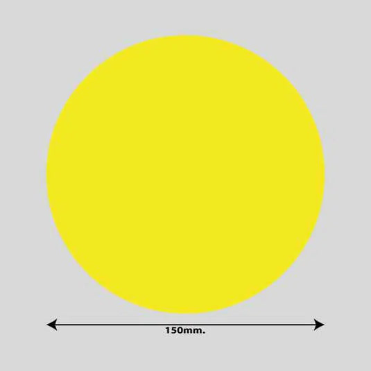 Gulvmarkerings Tape og Symboler.-Gul-Cirkel Ø150mm (10 stk. pakke)