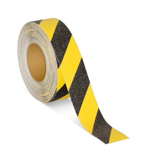 Skridsikker Tape - Advarende-Gul/Sort-Rulle 50mm x 18.3 meter.-R13 (Korn 60)