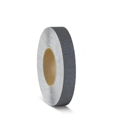 Skridsikker Tape - Rengøringsvenlig-Grå-Rulle 25mm x 18.3 meter.-R10 (Præget vinyl)