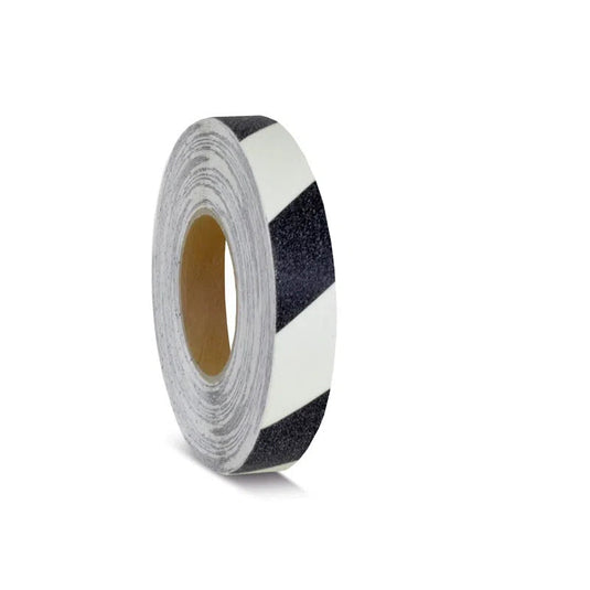 Skridsikker Tape - Selvlysende-Selvlysende/Sort-Rulle 25mm x 18.3 meter.-R13 (Korn 60)