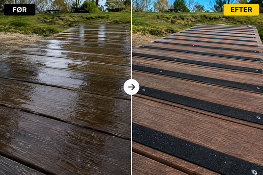 Glat træterrasse efter regn?