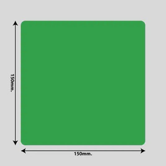Gulvmarkerings Tape og Symboler.-Grøn-Firkant 150mm x 150mm (10 stk. pakke)