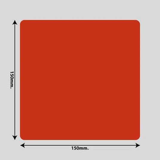 Gulvmarkerings Tape og Symboler.-Rød-Firkant 150mm x 150mm (10 stk. pakke)